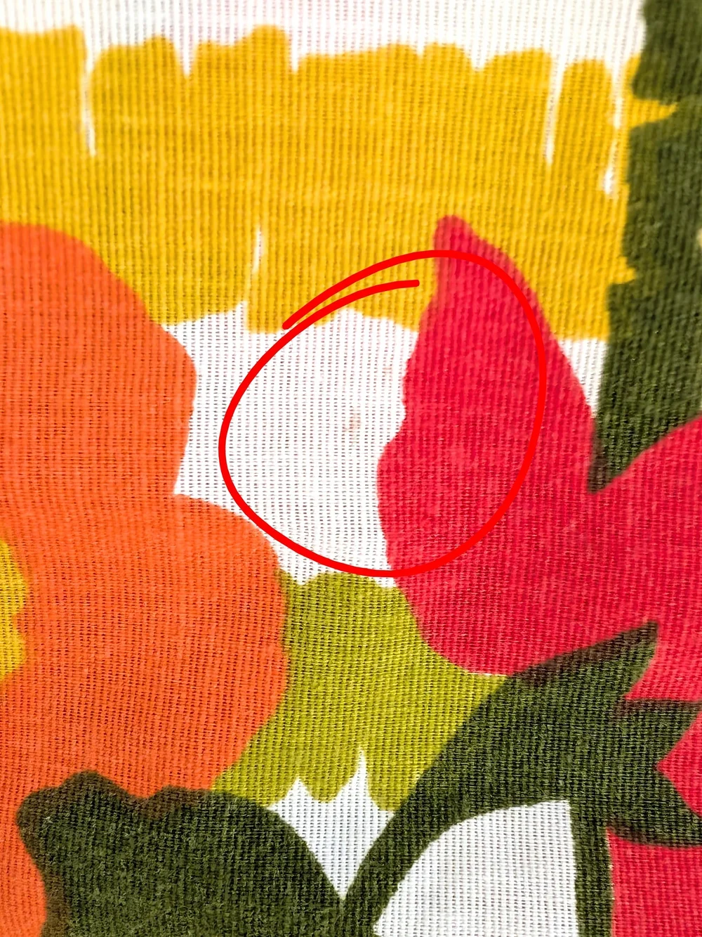 Vintage 1950s Floral Plaid Tablecloth Retro Orange/ Green, 67x52
